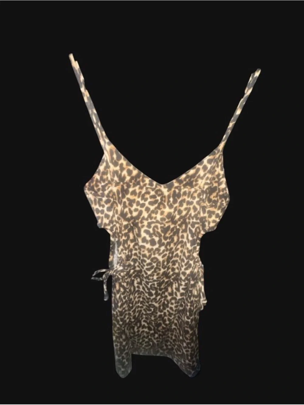 Forever 21 Leopard Print Spaghetti Strap Cami Dress - Brown & Black